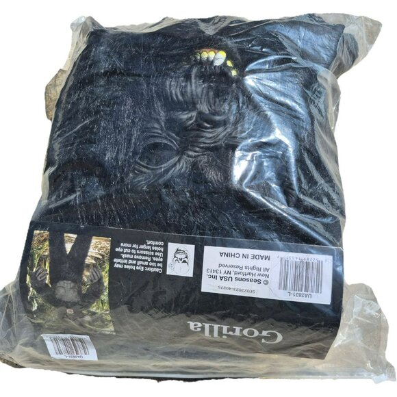 Seasons USA Gorilla Costume Halloween Child Size L 10-12 Black Faux Fur - Picture 14 of 14